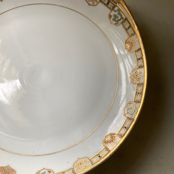 Antique Original RC Hand Painted Nippon Plate with Handles Gold W/Crest Design - Picture 4 of 15